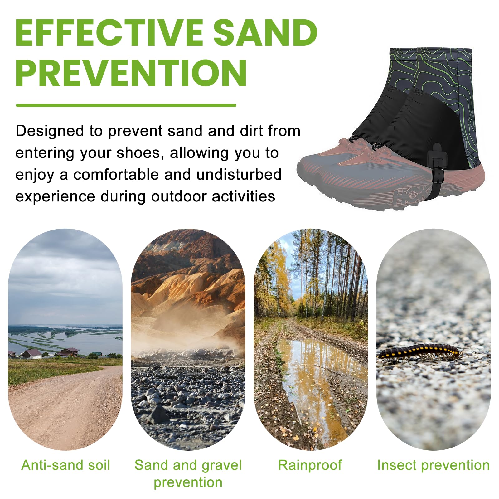 Ghette per scarpe da trailrunning, per corsa, Trail Gaiters, basse, ghette per scarpe da trailrunning, per esterni, resistenti alla sabbia, per uomo e donna, escursionismo, arrampicata, zaino