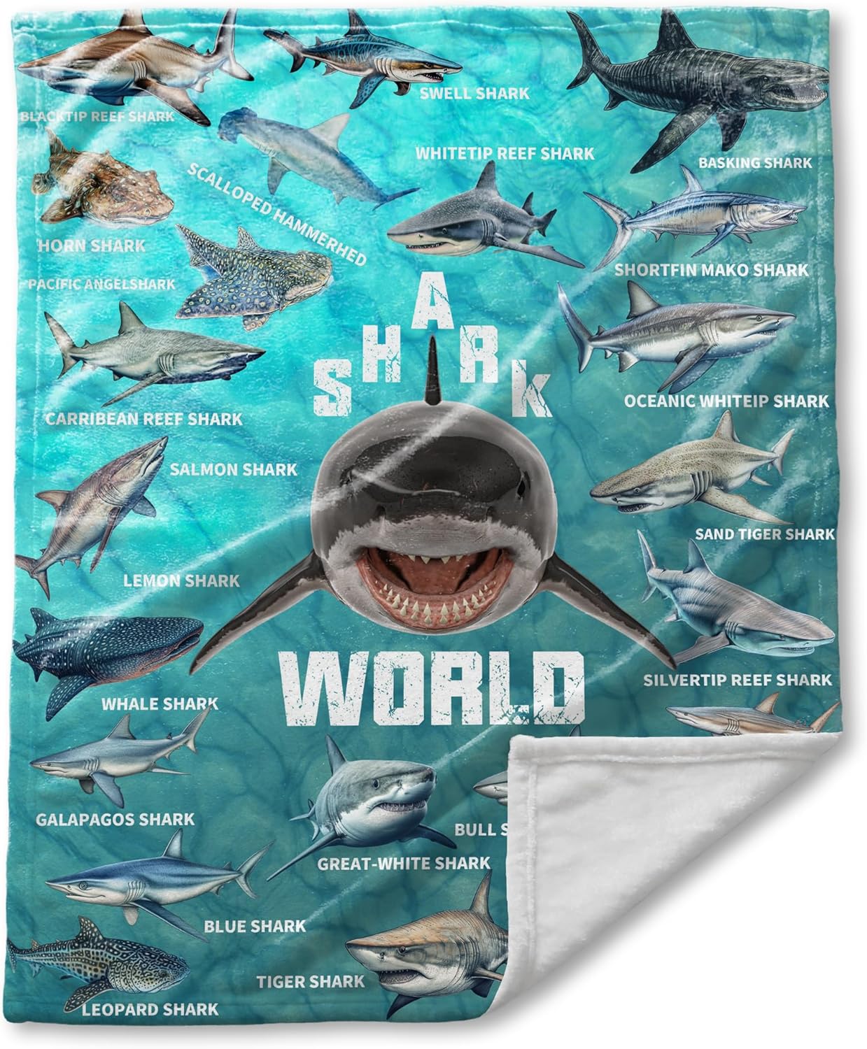 Shark Blanket-Fish Gift for Boys, Girls and Shark Lovers-Super Soft Lightweight and Warm Used for Game Room Bed Camping 60"x80"