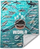 Vista 1 de Manta de regalo de tiburón para niños, niñas y amantes de los tiburones, súper suave, ligera y cálida, 40 x 50 pulgadas