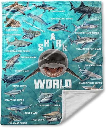 Manta de regalo de tiburón para niños, niñas y amantes de los tiburones, súper suave, ligera y cálida, 40 x 50 pulgadas