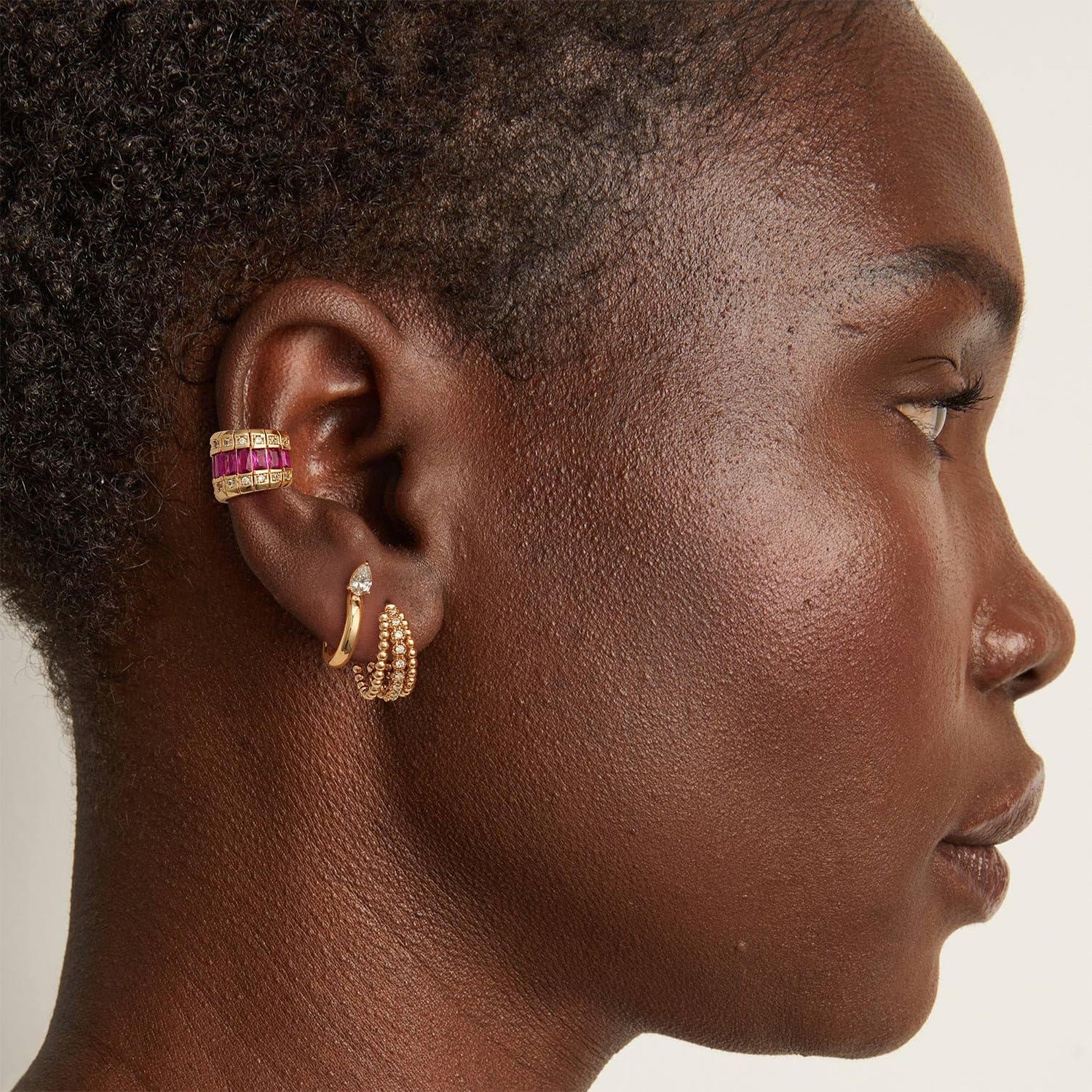 MYEARS Women Gold Earrings Huggie Hoop Cubic Zirconia 14K Gold Plated Small Simple Hypoallergenic Everyday Jewelry - Image 3