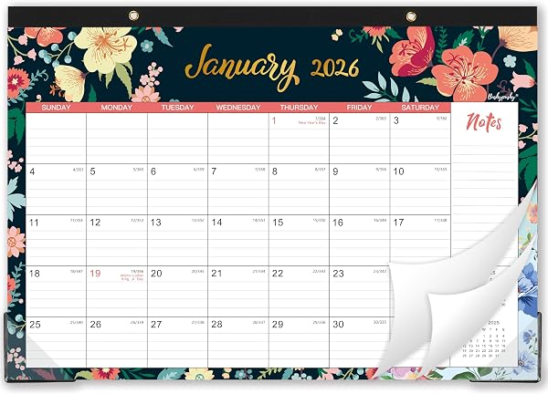 2026 Desk Calendar with Floral Design