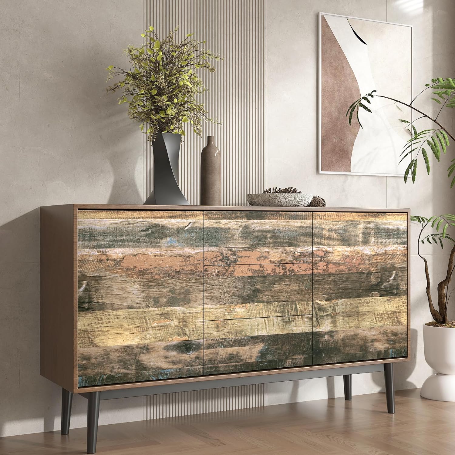 FunStick Rustic Brown Wood Contact Paper Peel and Stick Countertops Waterproof Thick Wood Grain Contact Paper for Cabinets Countertops Removable Wood Wallpaper for Table Desk Kitchen Walls 12"x200"