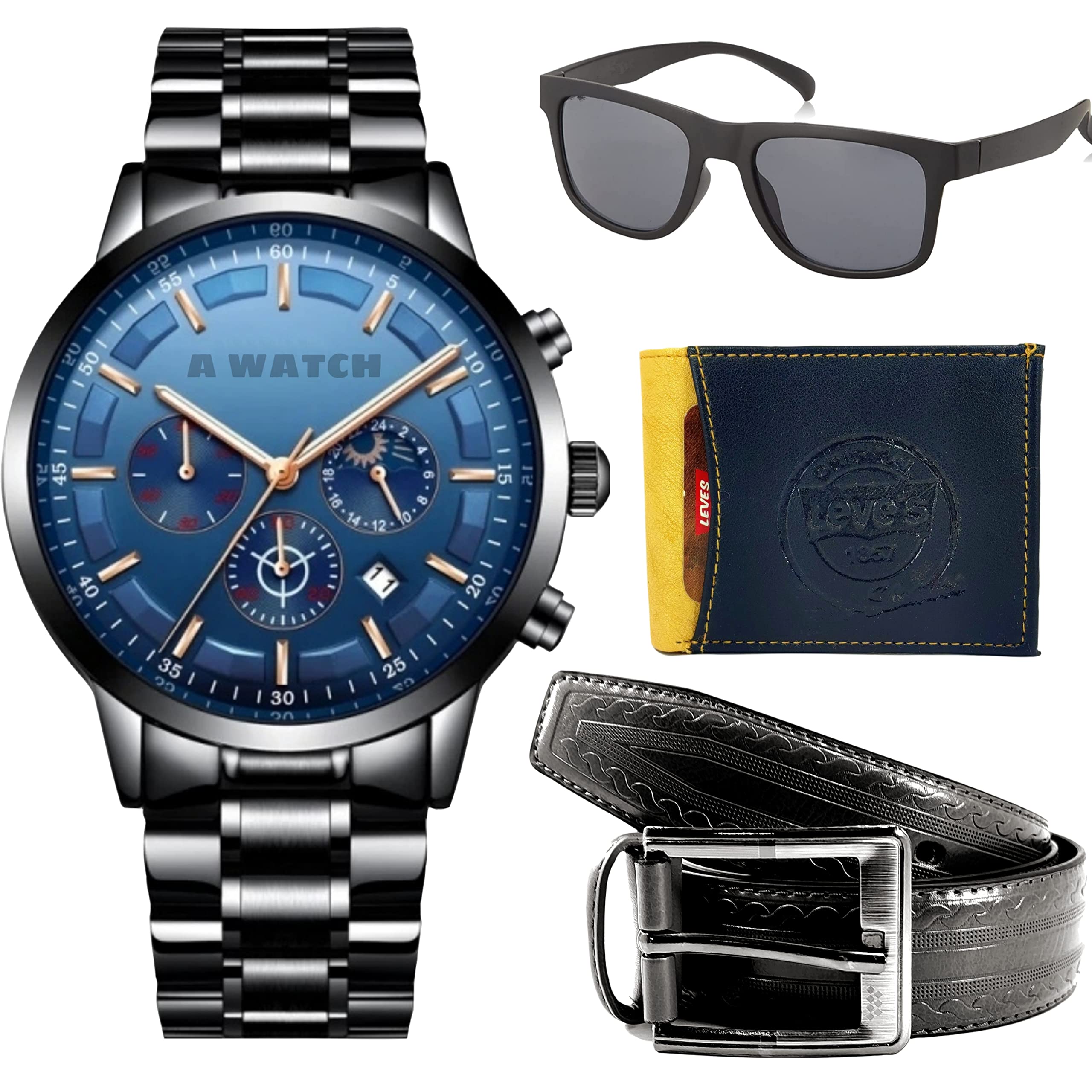 MJ Desire Combo Set of a Analogue Watch with A Belt, A Wallet and Goggles (B09LQDSVL4) Amazon Price History, Amazon Price Tracker