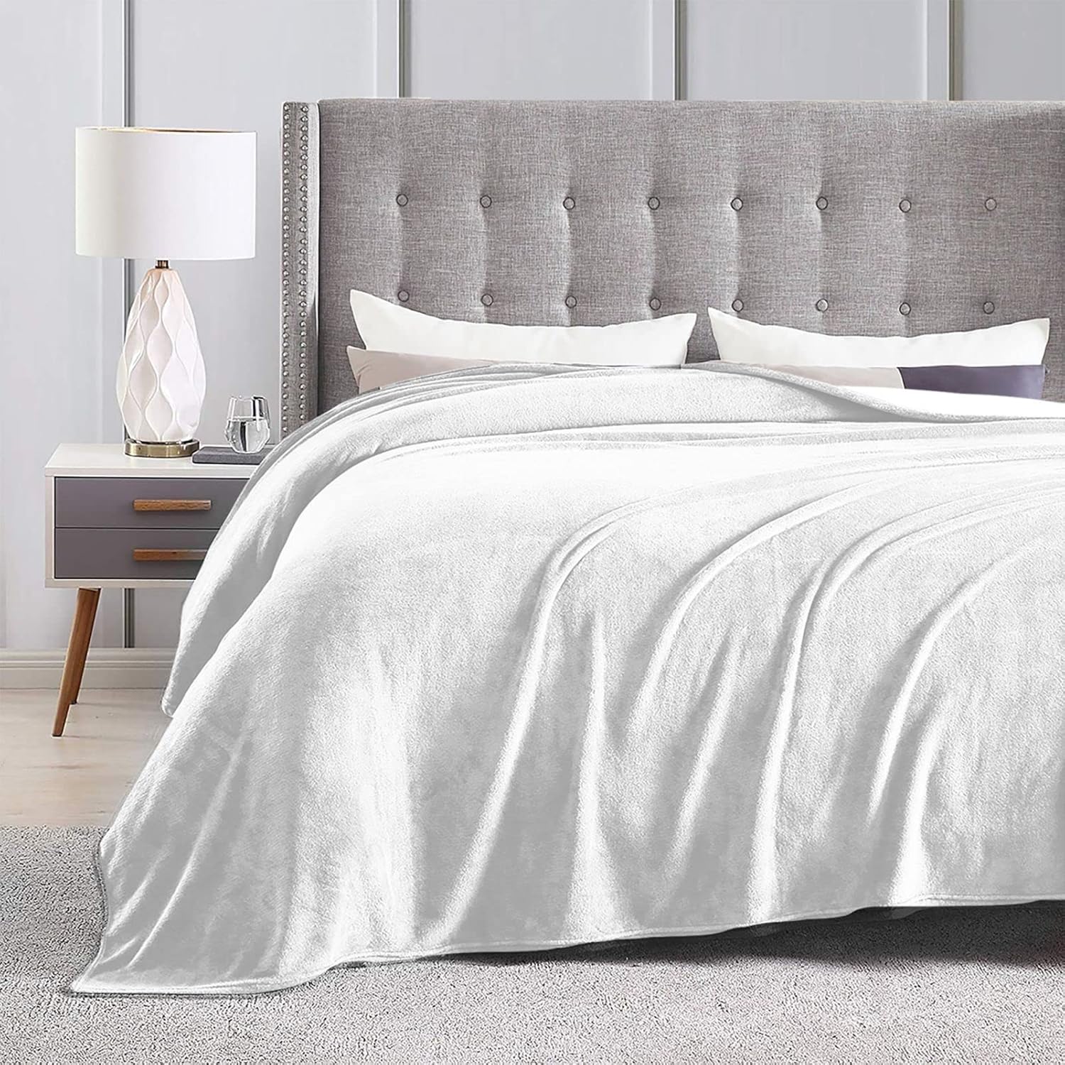 Custom Throw Blanket with Photos Text Soft Flannel Blankets for Bed Couch Customized 1-10 Pictures for Women Men Family Friends Personalized Birthday Memorial Gifts, White - Image 4