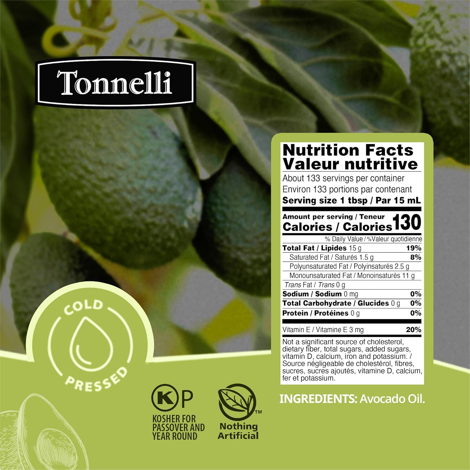 Tonelli Pure Avocado Oil (2 L, 67.6, Ounce)
