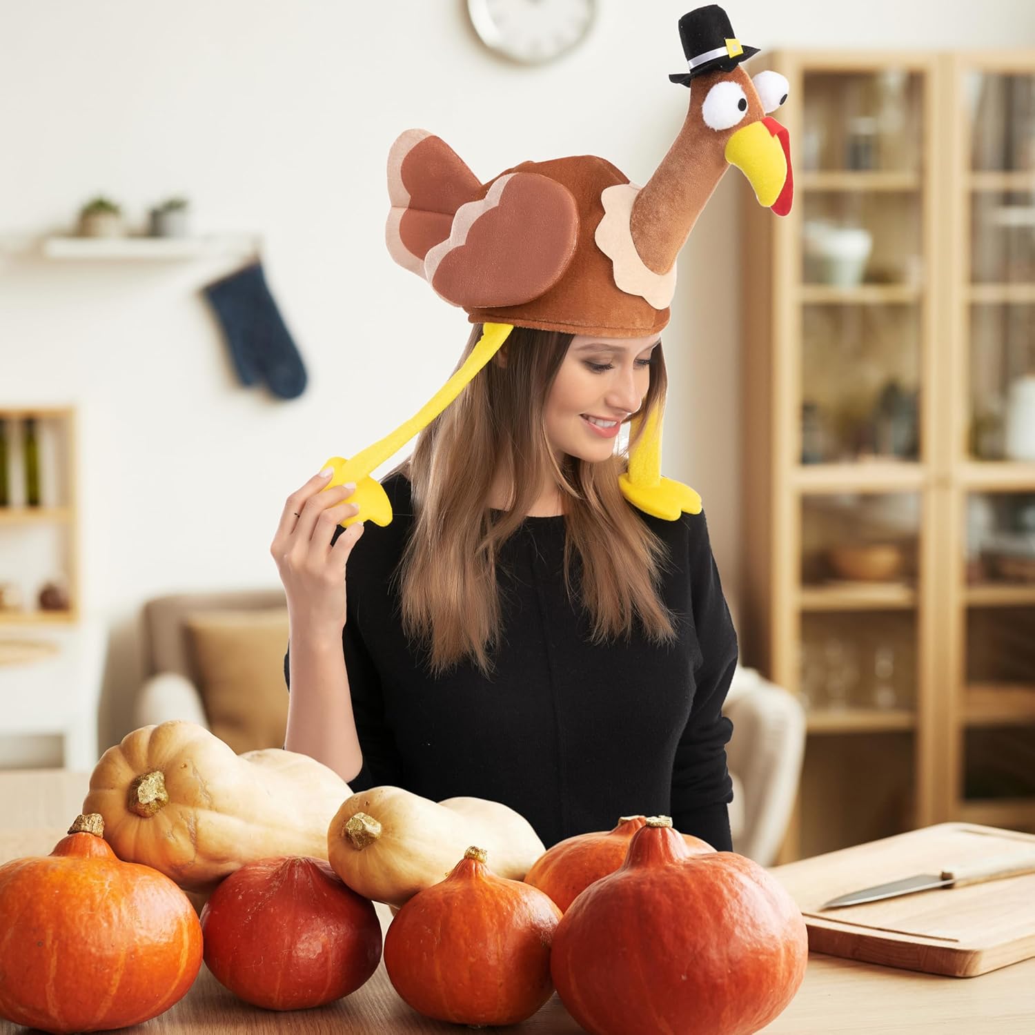 JOYIN 2PCS Turkey Gobbler Hats, Thanksgiving Novelty Hats Role Play & Carnival Cosplay, Thanksgiving Party Favor Supplies - Image 7