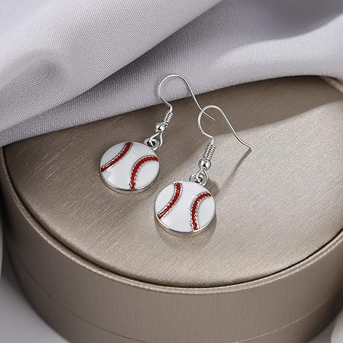 Miniatura 4 de Aretes colgantes de pelota deportiva aretes de fútbol, baloncesto, fútbol, voleibol, béisbol para mujeres fanáticos
