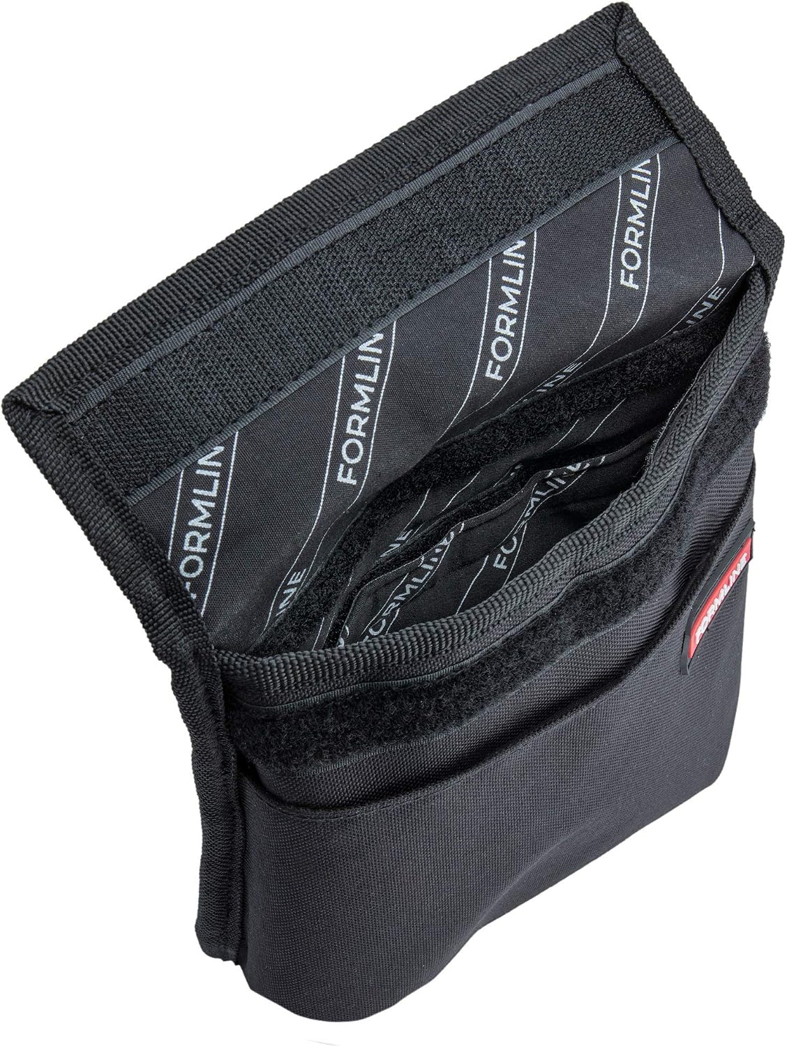 Smell Proof Cross Body Bag - Adjustable Shoulder Pouch by Formline Supply (Black - Red Logo)