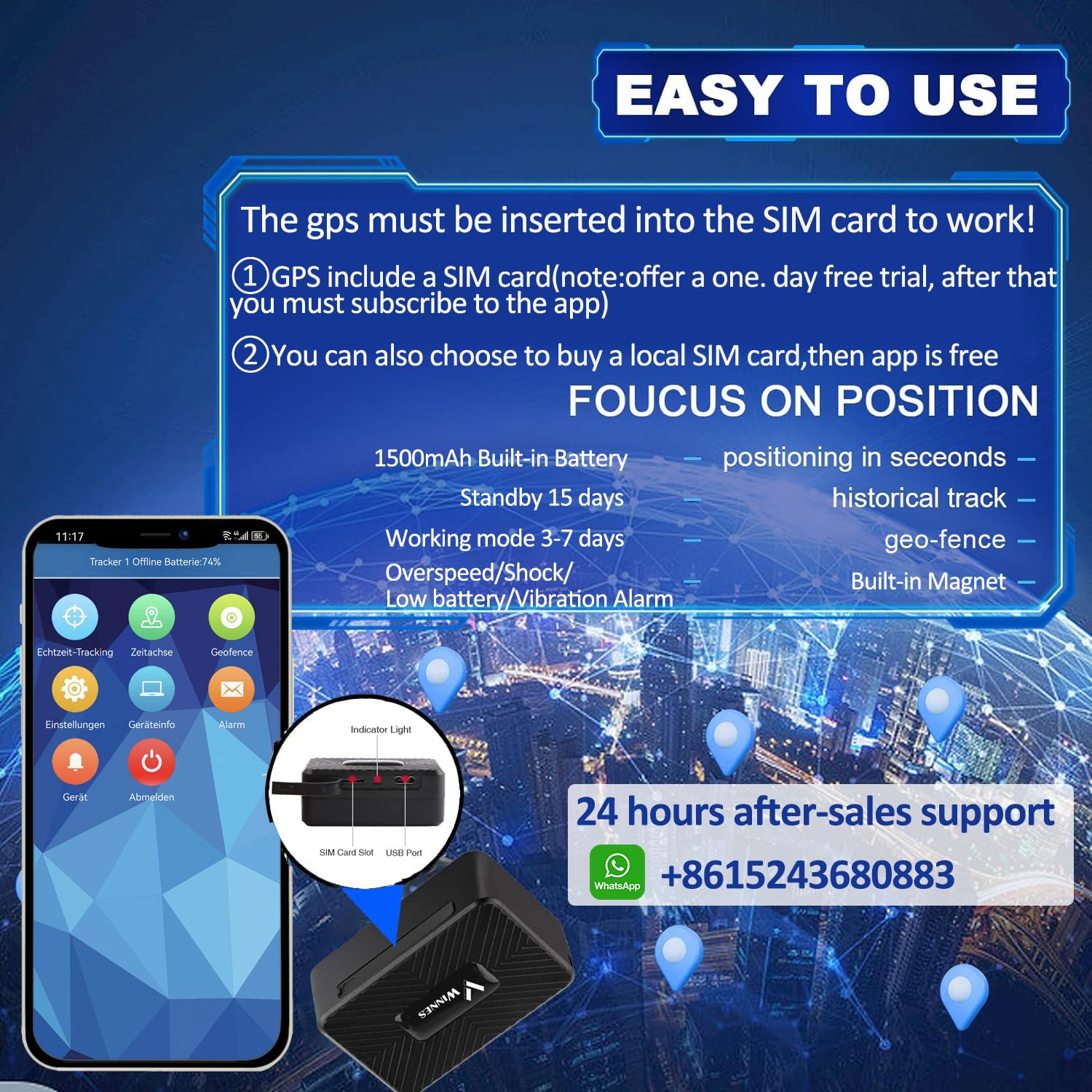 Micro Localizzatore GPS Spia Auto 4G Mini GPS Tracker con Microfono Portatile Localizzatore con APP Senza Abbonamento e Impermeabile Magnete specializzato per Bambini Anziani in Tempo Reale
