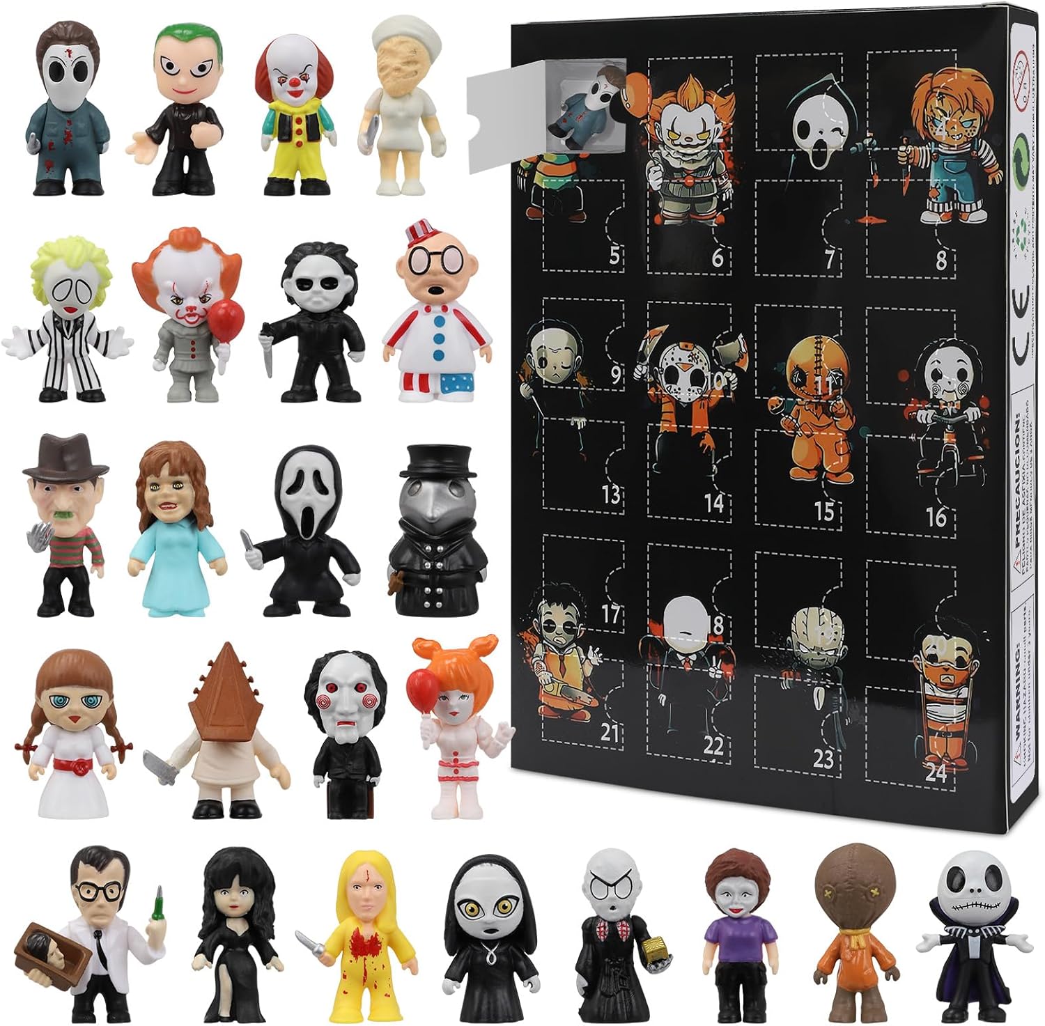 Halloween Advent Calendar 2025,Halloween Countdown Calendar 2025 for Kids and Adults with 24 pcs Classic Doll Collectible Figures, Pre-Christmas Doll Nightmare (B)