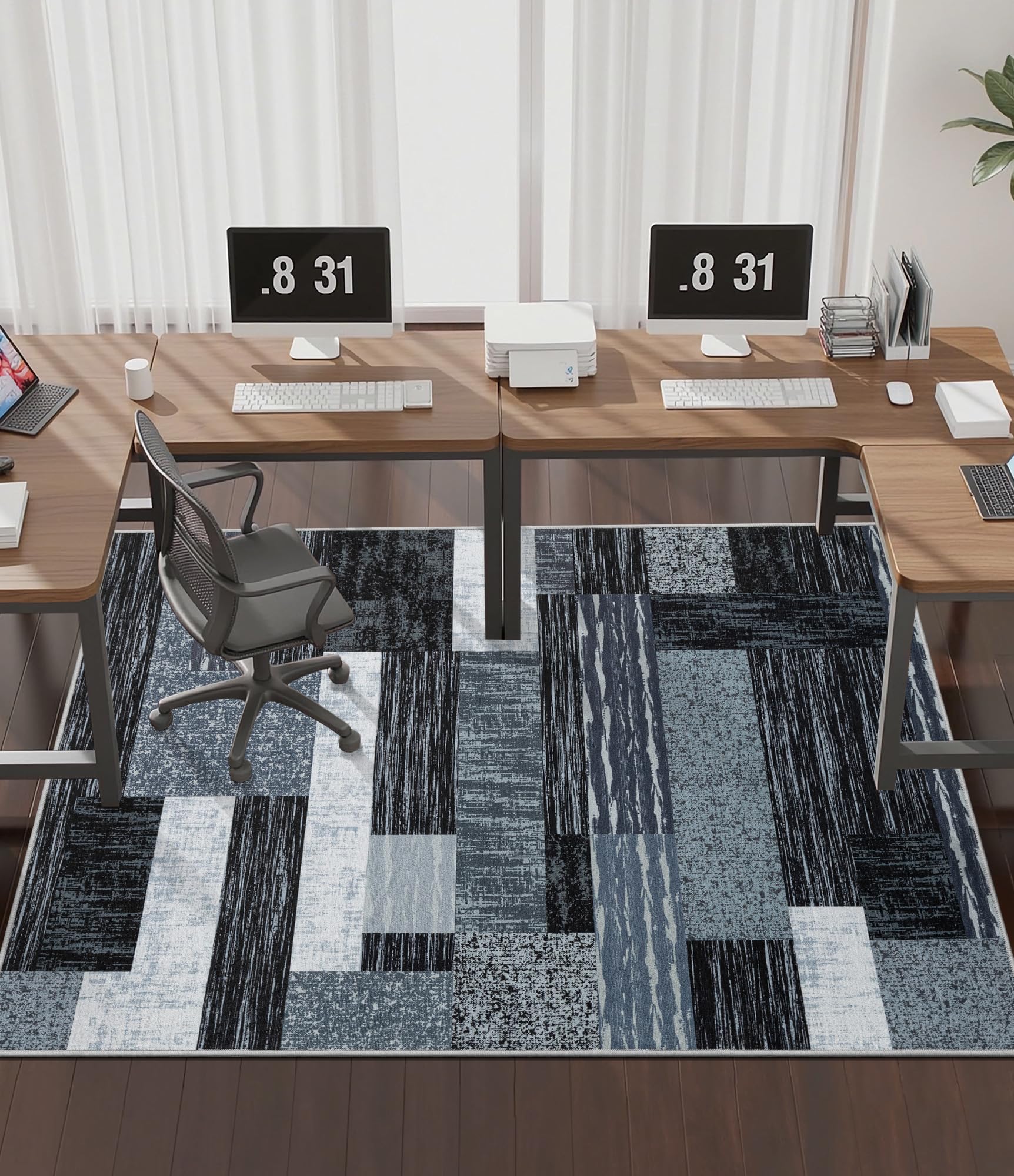 chakme Office Chair Mat for Hardwood Floor, 72"x48" Easy Glide Computer Desk Mat Protector for Rolling Chair Under Desk Rug Nonslip Backing, Machine Wash, (Jigsaw)