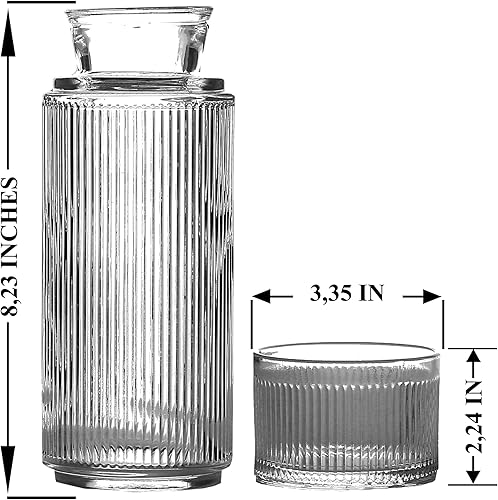Miniatura 2 de Juego de jarras de agua y vasos de noche, jarra, jarra de agua, jarra de mesita de noche, jarra de noche, decantador de enjuague bucal, jarra de