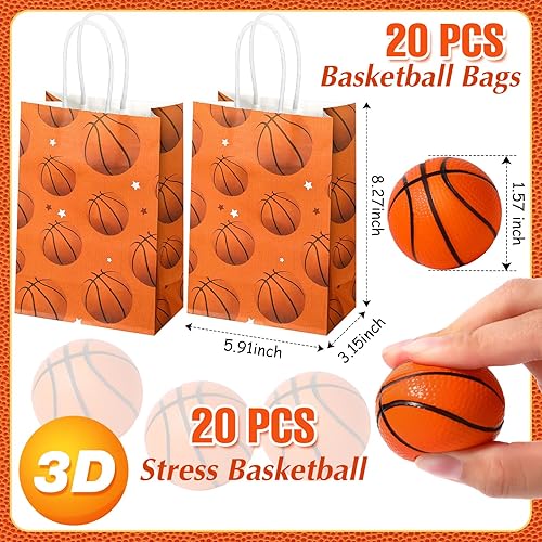 Miniatura 5 de Aoriher 194 piezas de baloncesto recuerdo de fiesta de cumpleaños deporte a granel regalo de baloncesto bolsa de golosinas relleno mini pelota de