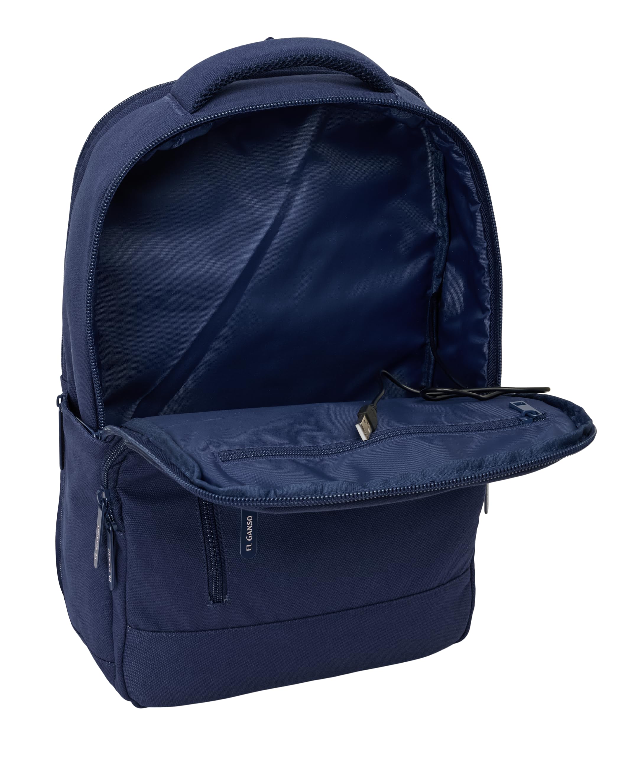 EL GANSO JEANS - Mochila para Portátil 15.6" con Bolsillo para Tablet y Conector USB, Ideal para Jóvenes de Diferentes Edades, Cómoda y Versátil, Calidad y Resistencia, 29x15x44 cm
