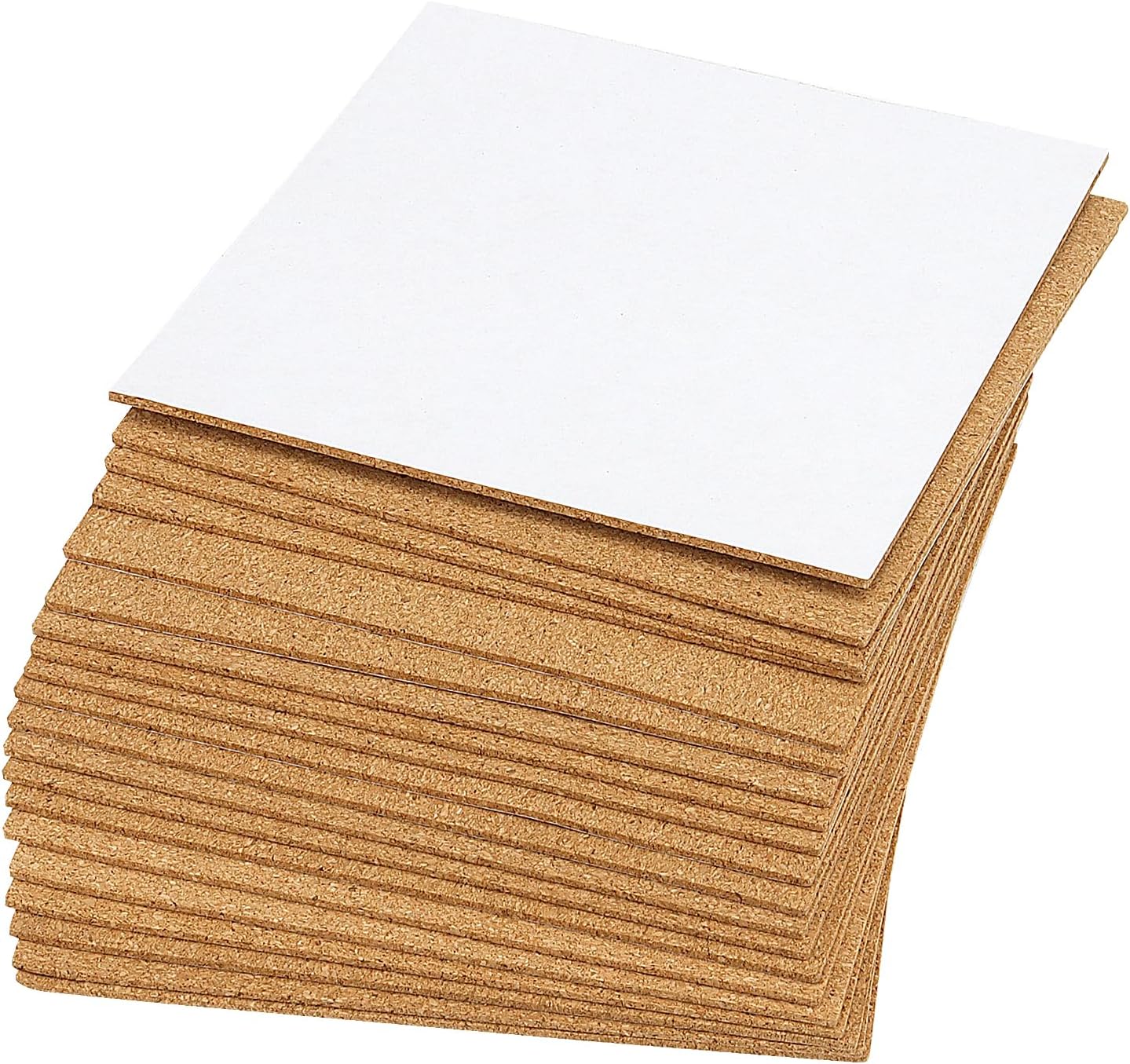 SHEUTSAN 60pcs 6 x 6 Inch Self Adhesive Cork Sheets, Square Cork Coaster Board for DIY Crafts, Tiles, Coasters - Image 4
