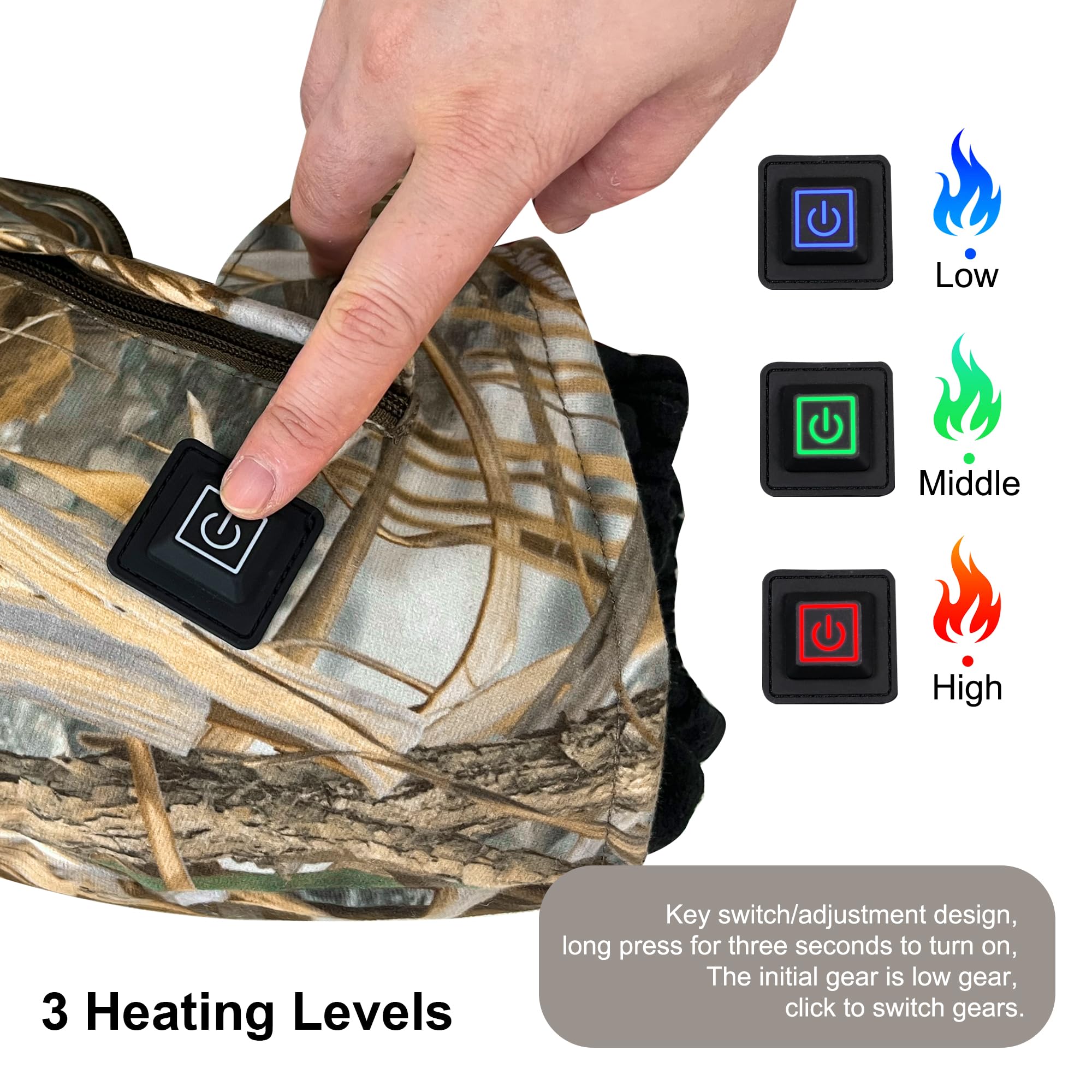 Heated Hand Muff, Electric Heating Hand Warmer Pouch, Suitable for Outdoor Hunting, Sports, Photography, Golf, Hike, Football, Snow Camping in Cold Winter Keep Warmth, Battery Included