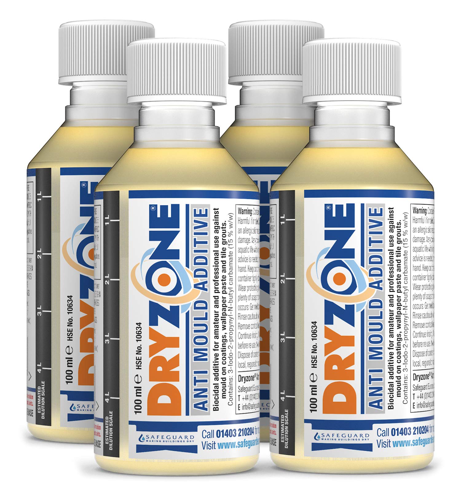 Dryzone Black X 4 Anti-Mould Paint Additive 100Ml Concentrate – Makes Up To 5L Of Emulsion, Vinyl, Silk & Matt Paint Mould Resistant – Prevents Mould Growth For Up To 5 Years