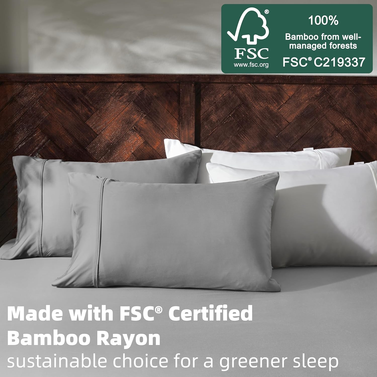 GOKOTTA Soft Pillow Cases King Set of 2, Luxury Silky Cooling Pillow Cases for Hot Sleepers, 100% Rayon Derived from Bamboo, Envelope Closure and Reversible Pillowcases for Hair and Face(20"*36") - Image 2