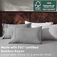 Vista 2 de GOKOTTA Sábana Ajustable Únicamente - Sábana Ajustable de Rayón de Bambú con Bolsillo de 16 Pulgadas, Sábana Inferior Súper Suave y Refrescante