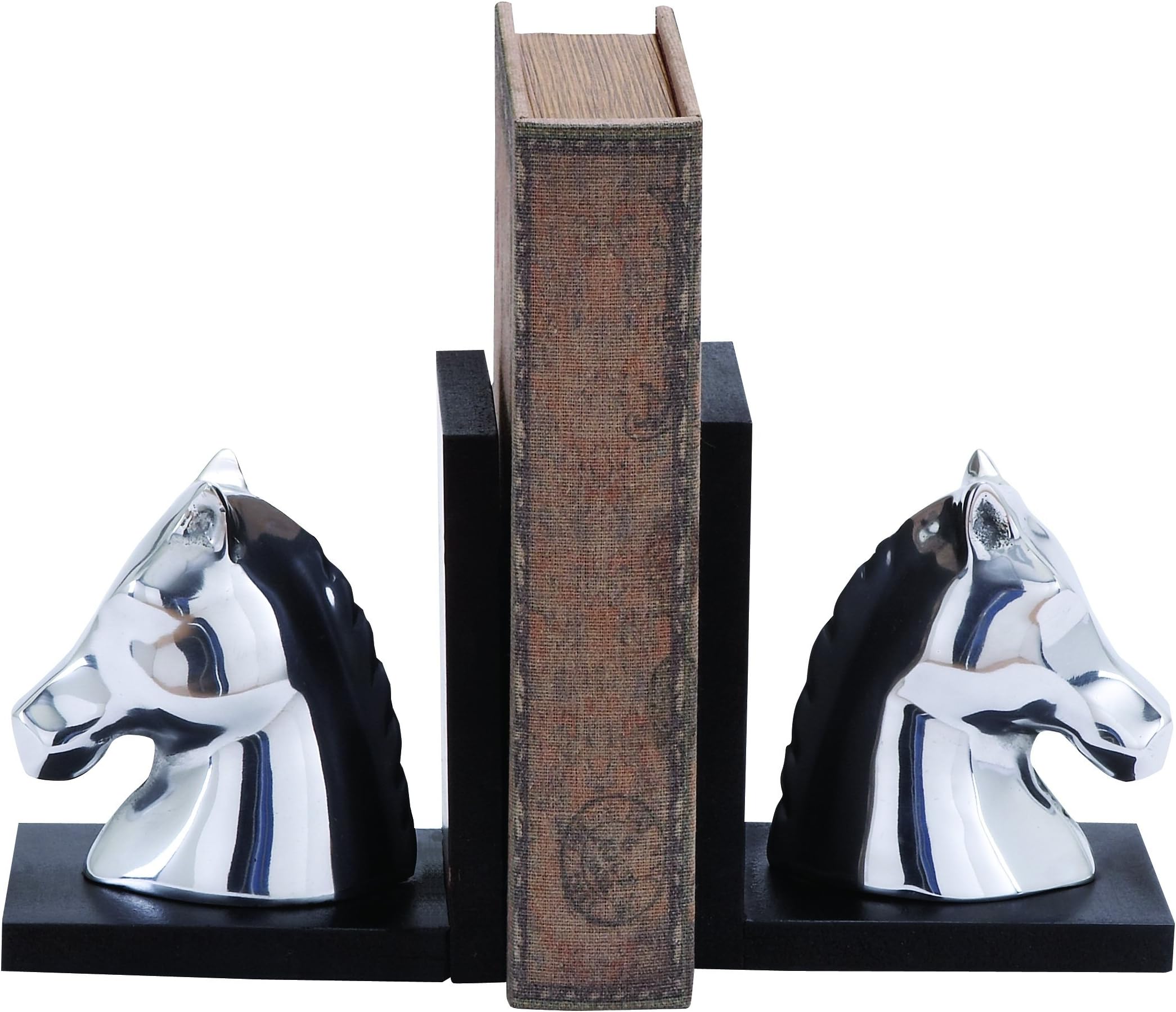 Benzara Metal Horse Head Bookends