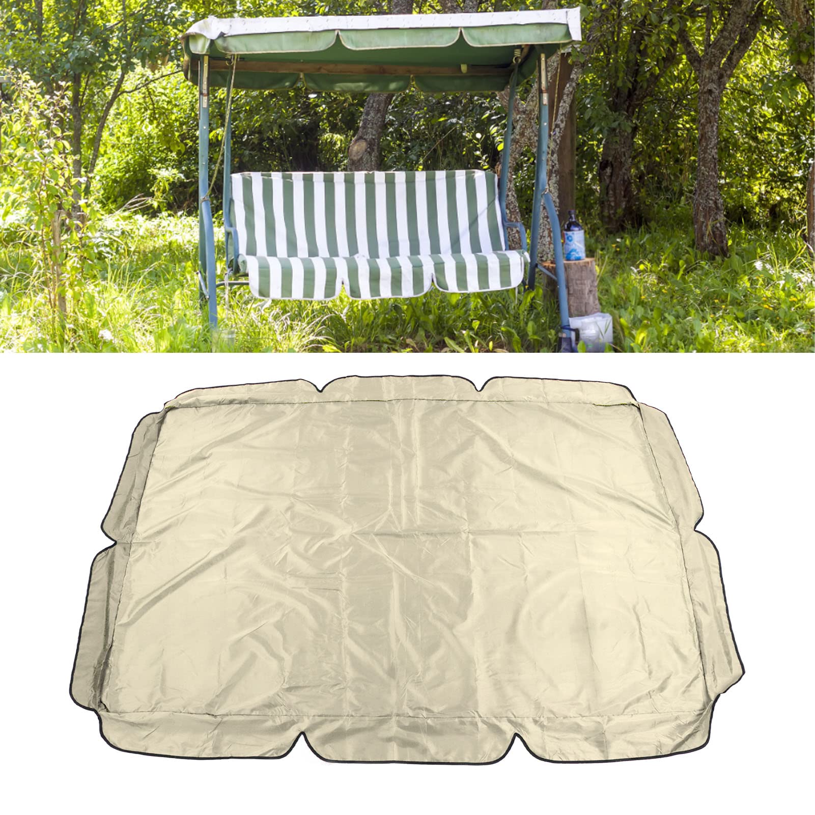 Reemplazo de Toldo Columpio, Tela Oxford Recubierta de Plata 600D, Toldo Columpio Impermeable, Cubierta Superior Abatible con Protección contra el Polvo y el Sol(C)