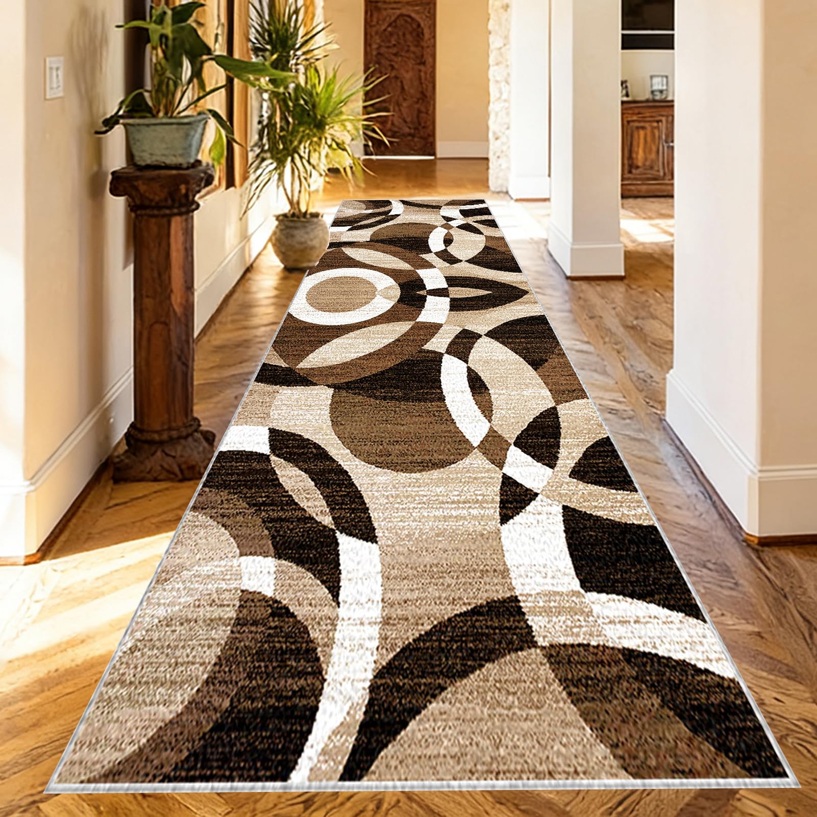 Washable Runner Rugs for Hallway Kitchen Carpet Runners Non Slip Hall Runner Rugs Long Hallway Rug Carpet Floor Mat for Hallway Entryway Laundry Room Living Room Area Rug Narrow Rugs 120 x 450 cm