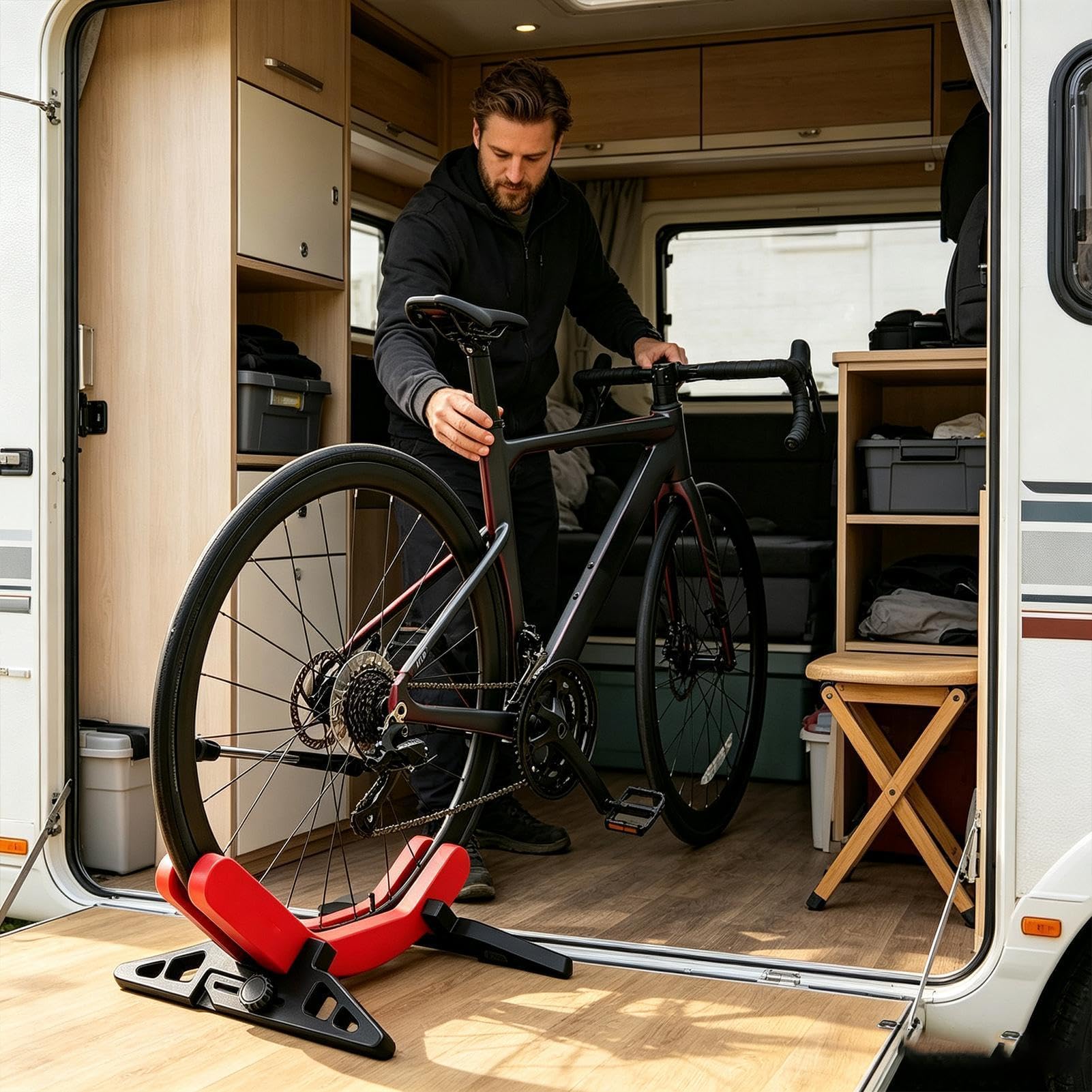 Béquille de vélo pour garage porte roue réglable stable antidérapante