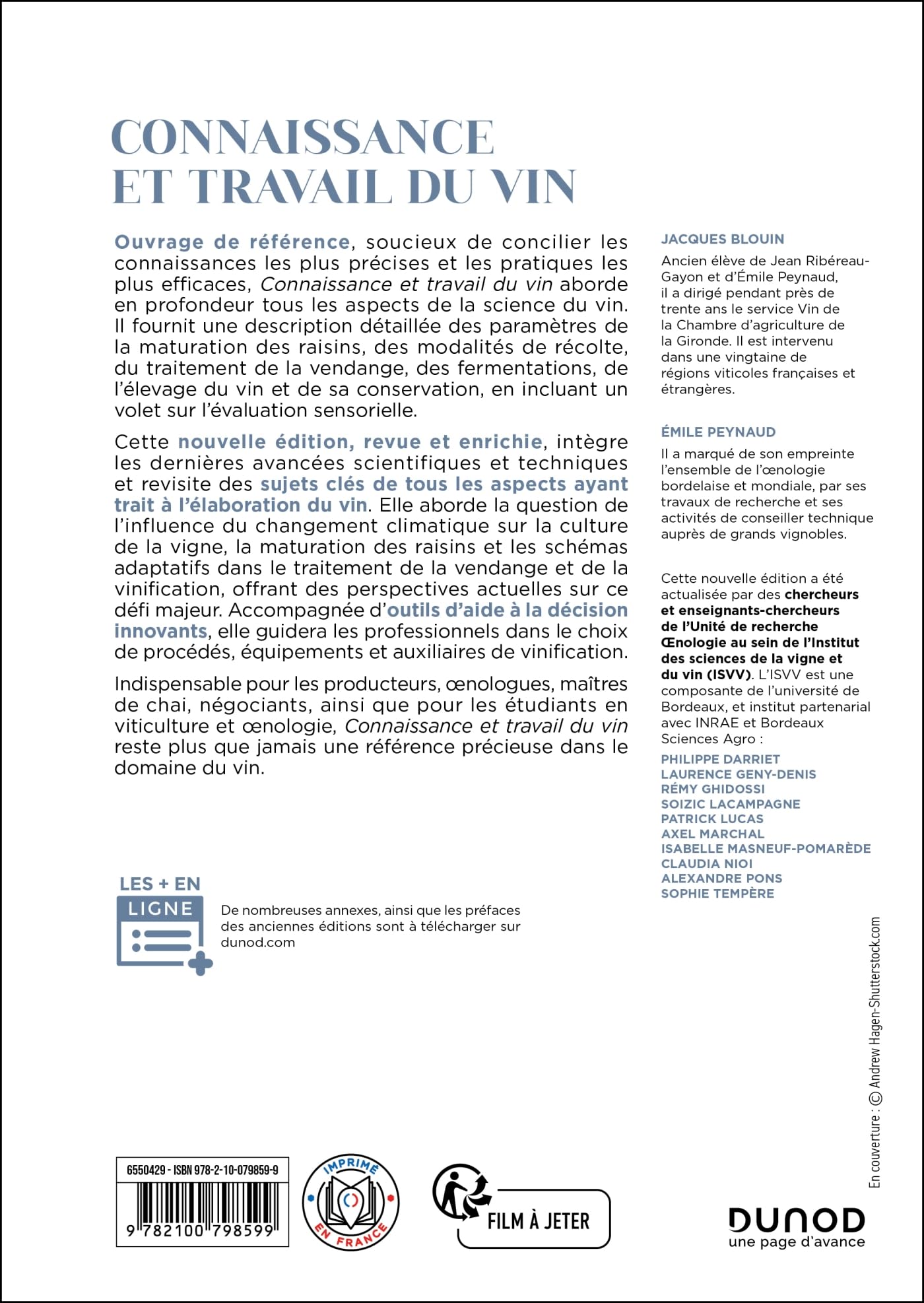 Connaissance et travail du vin - 6e éd.: 6e édition actualisée par l'Institut des sciences de la vigne et du vin (ISVV), Bordeaux