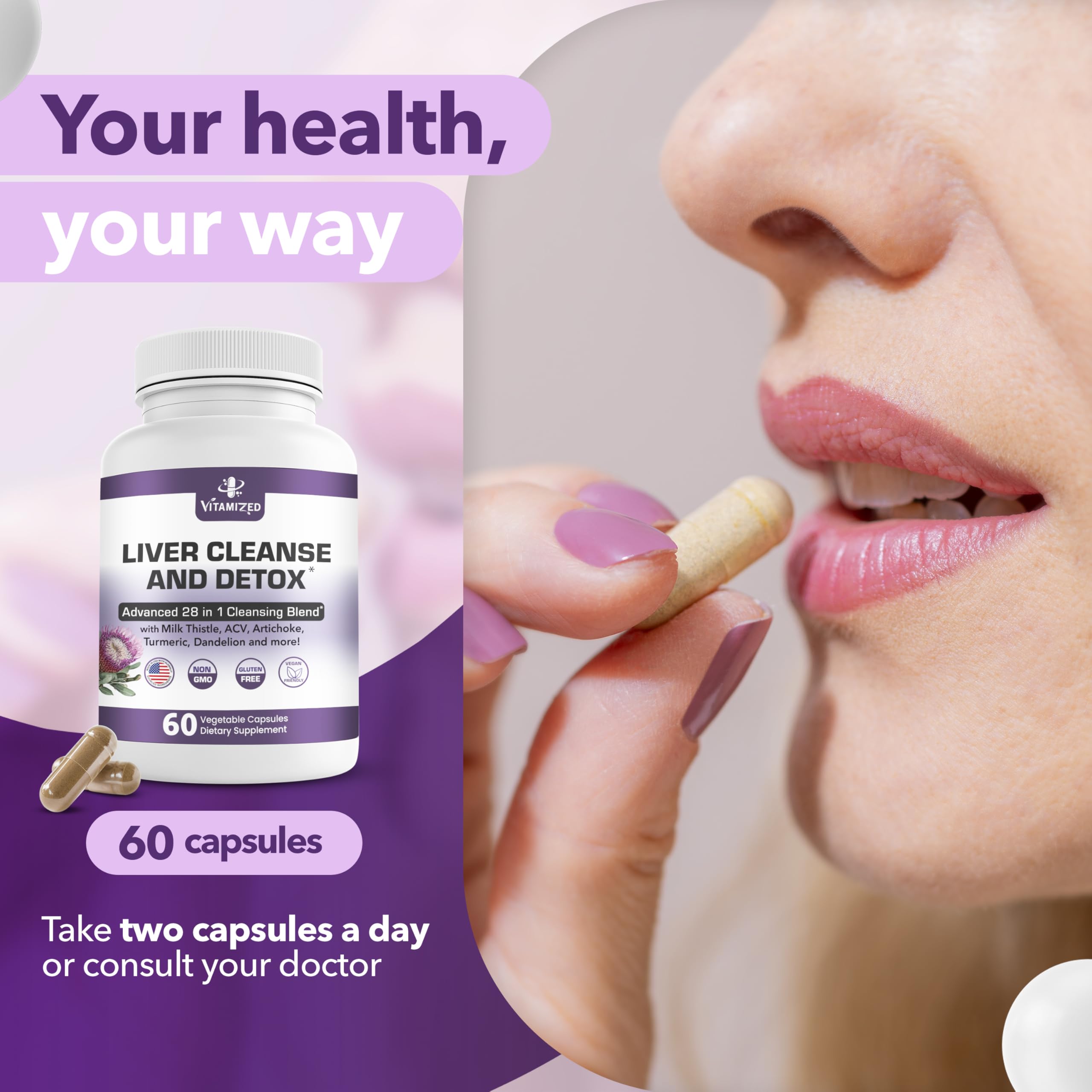 Liver Cleanse Detox & Repair Fatty Liver Supplements 28-in-1 - 60 count — Amazon image 9