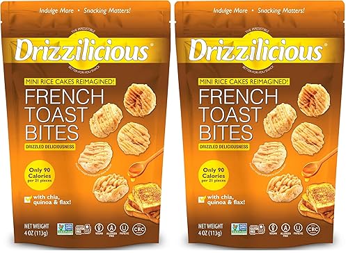 Miniatura 13 de Drizzilicious Mini Tortas de Arroz Remolino de Canela - Galletas de Arroz Crujientes, Aperitivo Saludable para Adultos y Niños, Tortas de Arroz