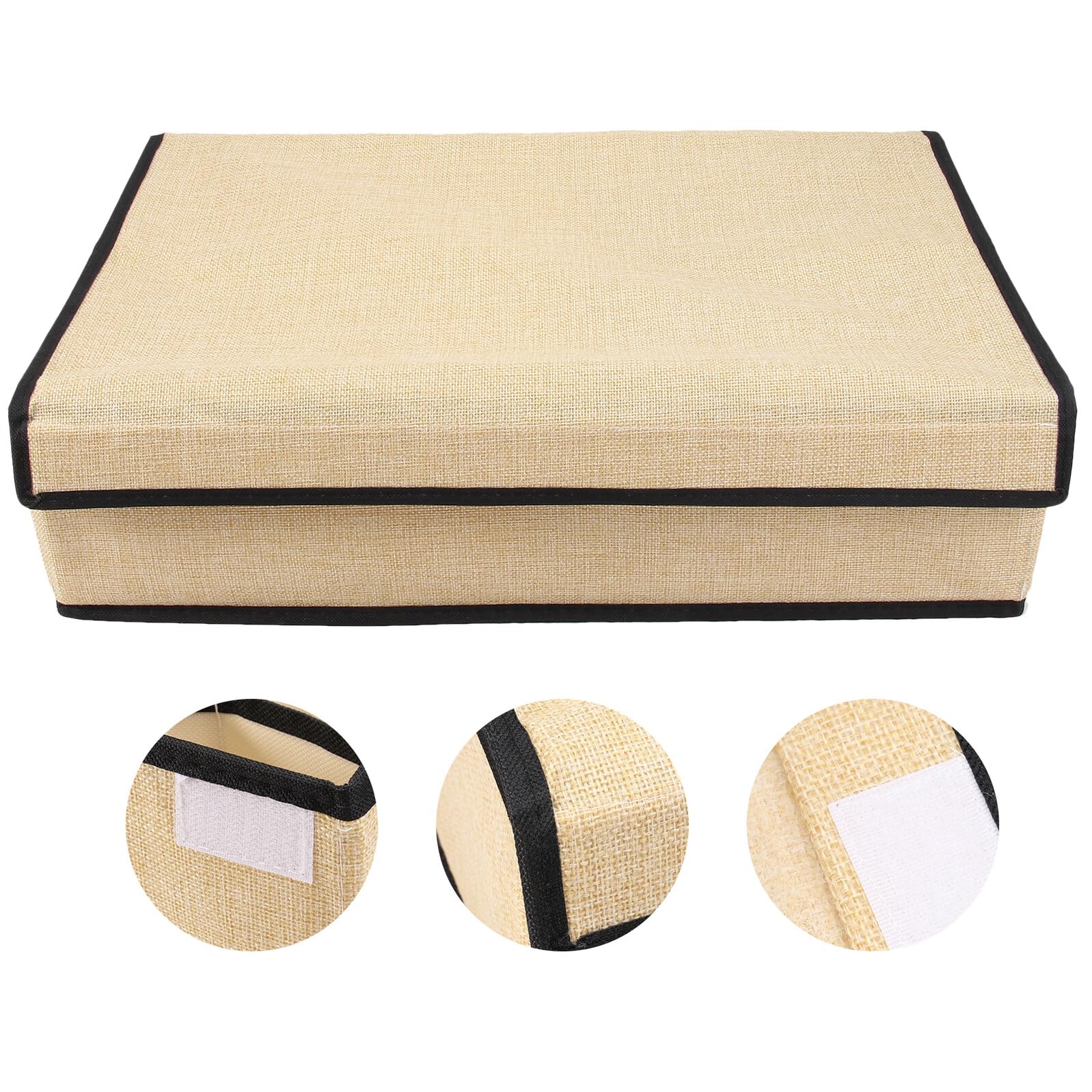 Aufbewahrungsbox für Bhs und Unterwäsche mit 16 Fächern aus Gewebe Beige mit Deckel und Einfache Reinigung für Schublade und Schrank