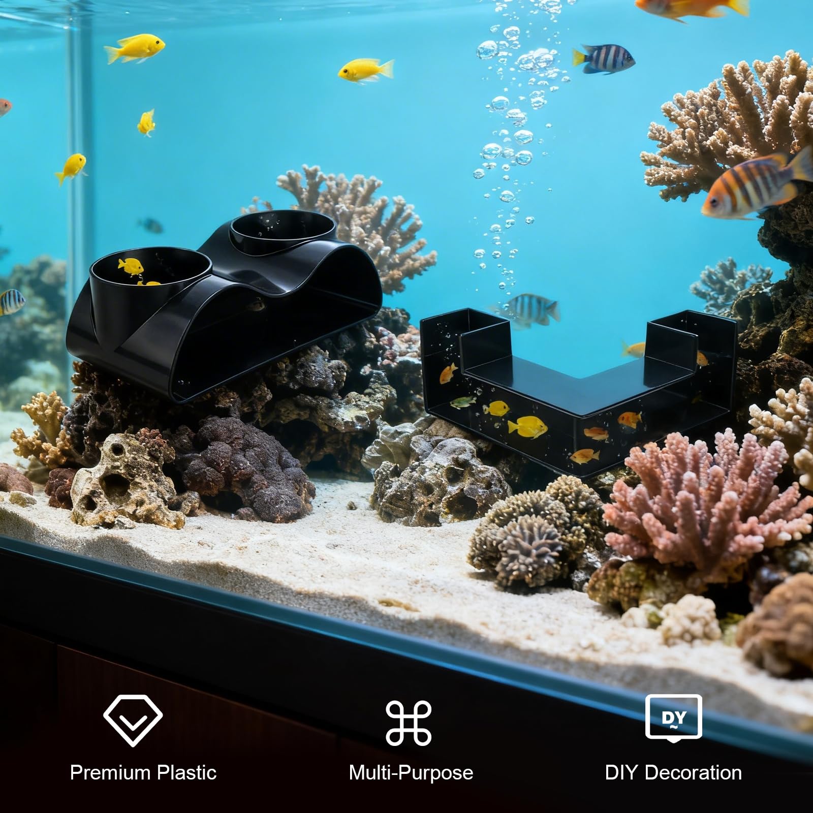 Tunnel Sotterraneo 2 Pezzi per Acquario, Tunnel Acquario Della Grotta di Gamberetti Sotterraneo Gamberetti Grotta con 2 ingressi per gamberetti di pesce