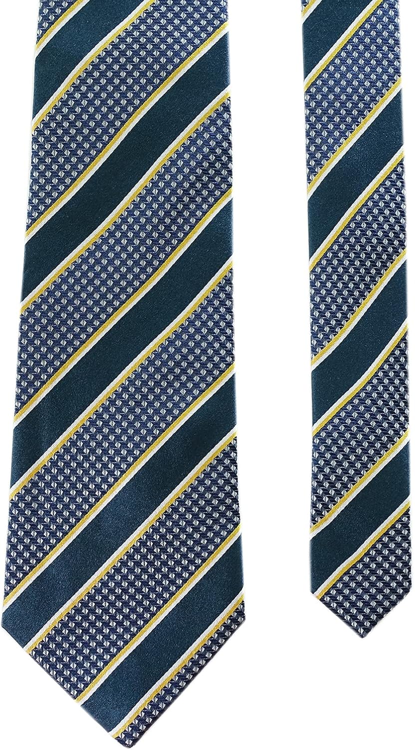 Silk Extra Long Necktie 63" Woven Jacquard Striped XL Tie