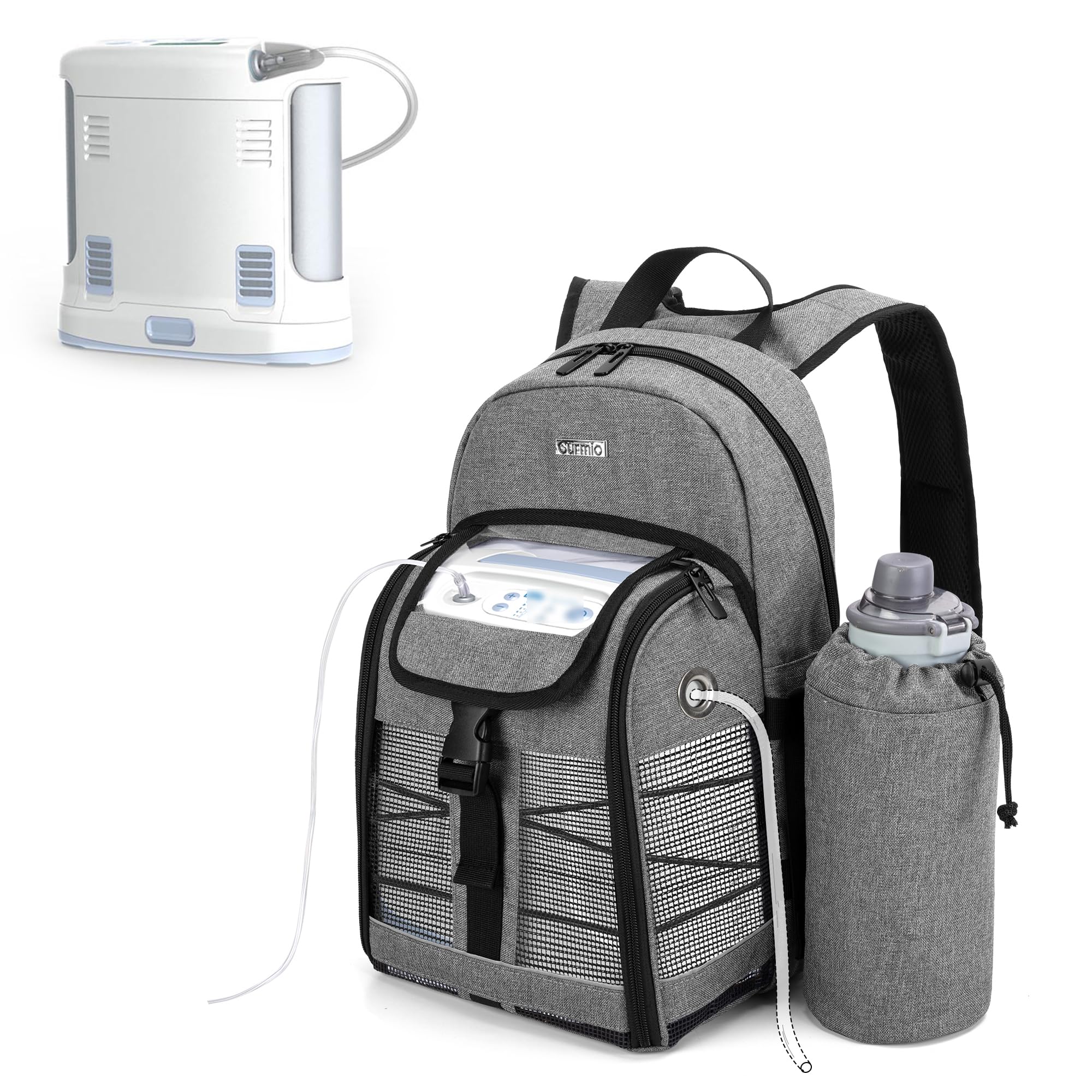CURMIO Portable Oxygen Concentrator Backpack, POC Carrying Bag Compatible for Inogen, OxyGo and Caire Units, Bag Only