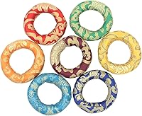 Vista 3 de Cojín de anillo de brocado de seda para cuenco tibetano hecho a mano Nepal (azul)