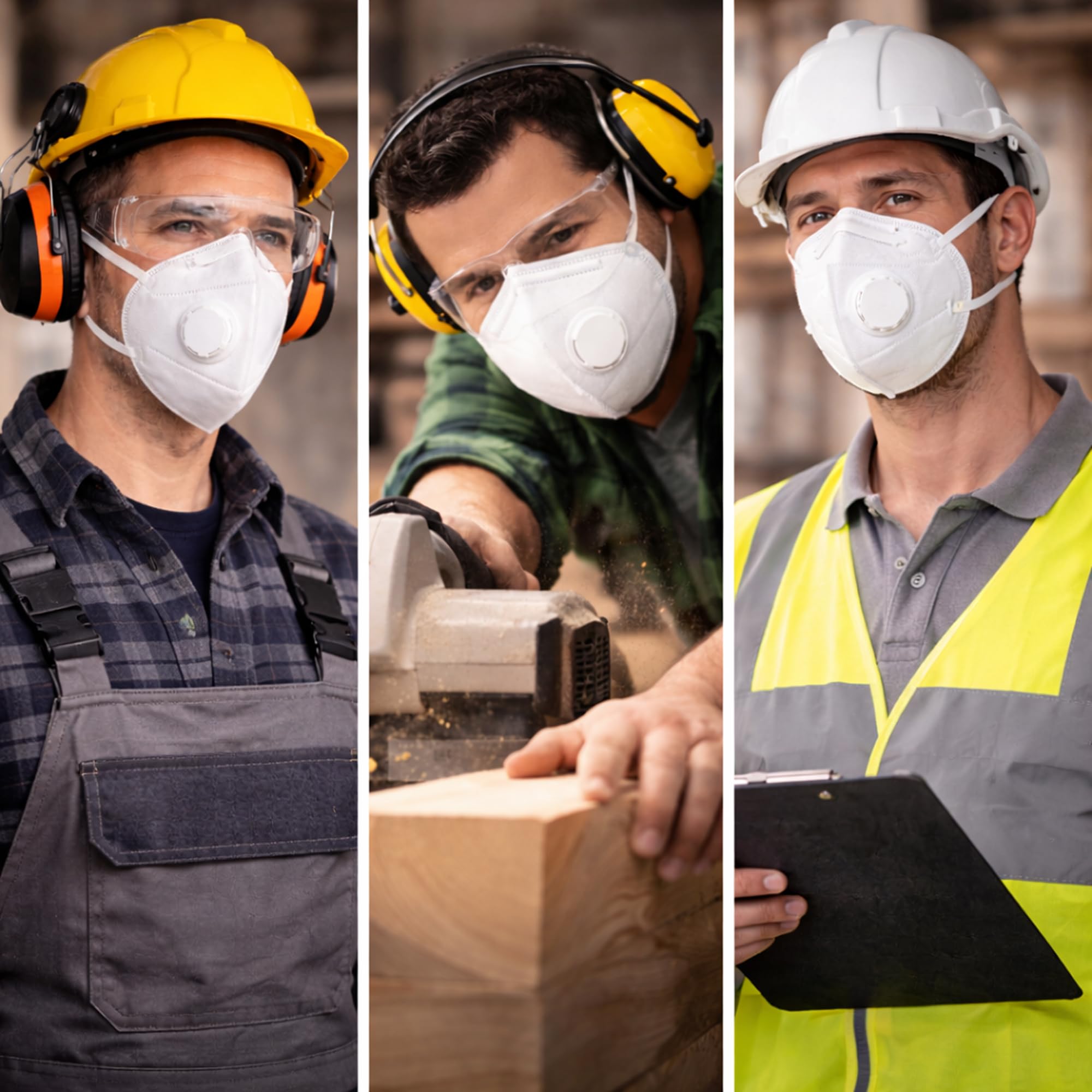 Mascherina FFP3 con valvola || Alta protezione respiratoria con elevata filtrazione || Confortevole ed ergonomica || Ideale per cantieri e industrie