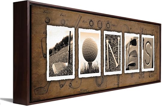 VINTAGE GOLF Custom Name Art | Premium Poster or Framed Canvas | 18x6