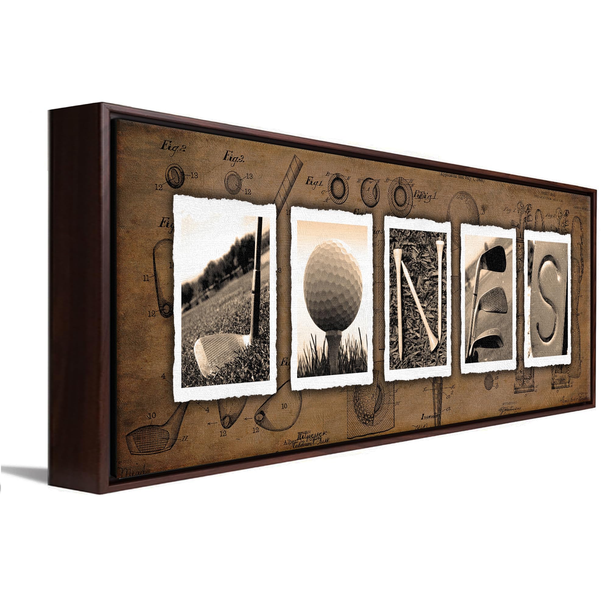VINTAGE GOLF Custom Name Art | Premium Unframed Poster | 18”x6"