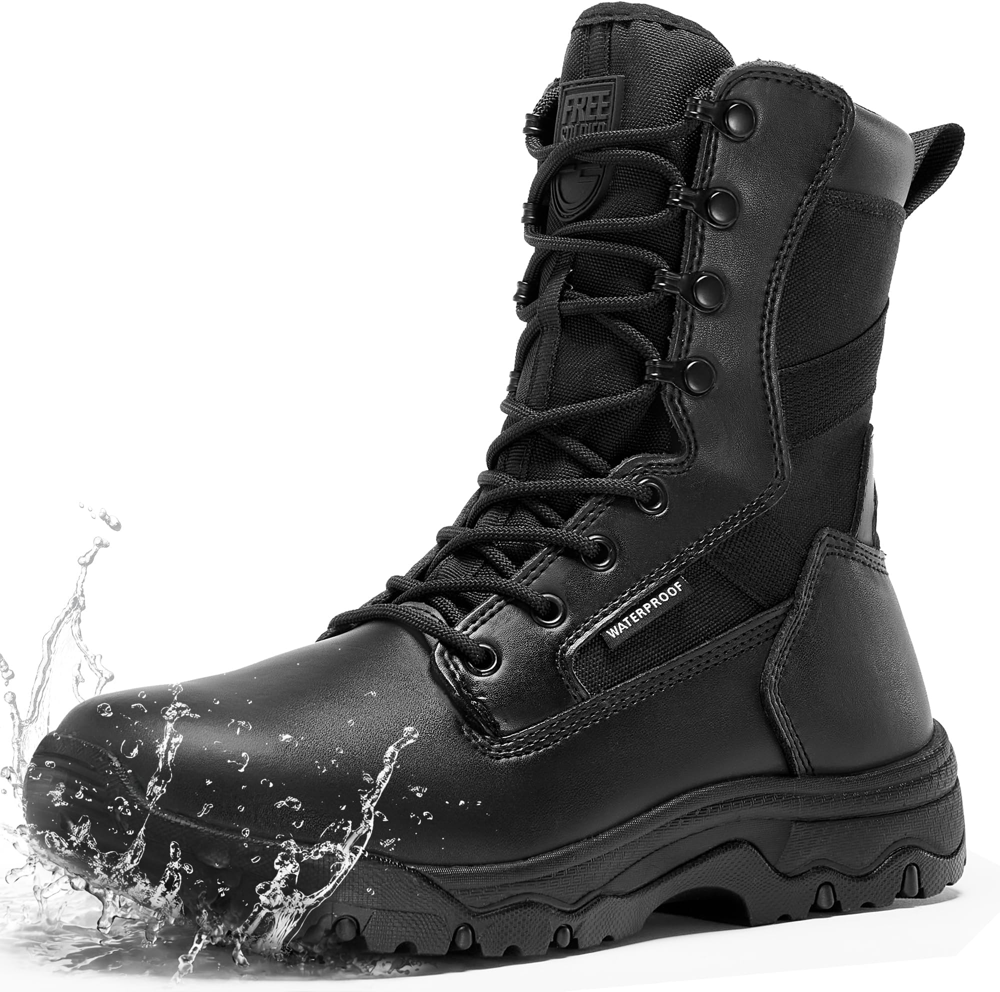 FREE SOLDIER Men's Work Tactical Boots 8 Inches Lightweight Combat Boots Durable Suede Leather Military Boot Desert Boot