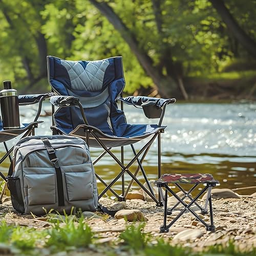 Miniatura 5 de Portable Folding Camping Stool Frame Lightweight Outdoor Seat for Fishing Hiking Gardening Picnic and Beach Compact Foldable Design for Easy Carry