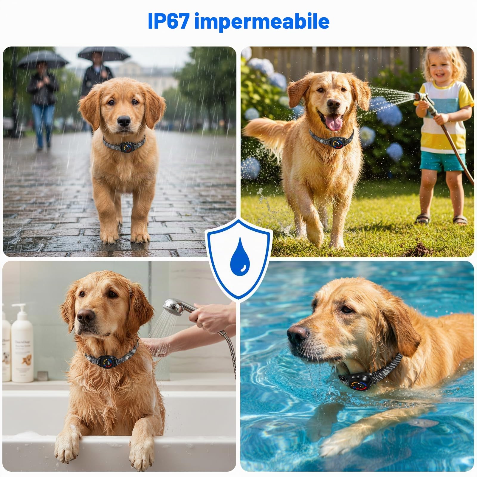 Collare Anti Abbaiare Cane,Collare Antiabbaio per Cani 3 modalità suono/vibrazione/combinato,Impermeabile IP67,5 sensibilità,Rilevamento di abbaiare intelligente regolabile per piccolo