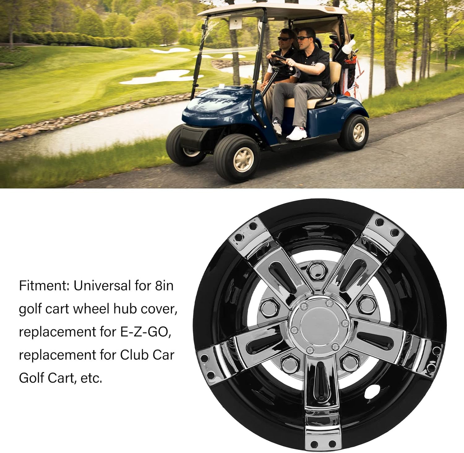 Wheel Covers Hubcaps 4pcs 8in Cart Wheel Hub Reduce Wind ABS Lightweight Replacement for E Z