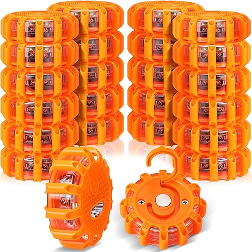 24 unidades de luces LED para carretera, luces intermitentes de advertencia, luces de advertencia a granel, paquete de discos de baliza de seguridad