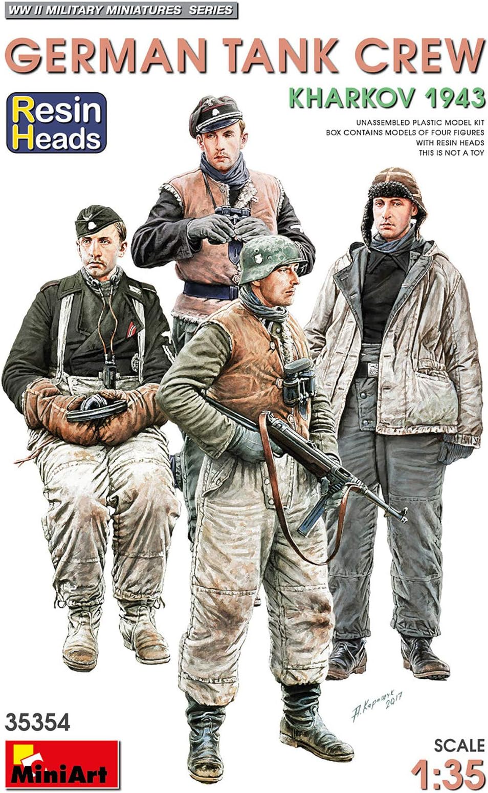 MiniArtMIN35354 1:35-German Tank Crew, Kharkov (Resin Heads)