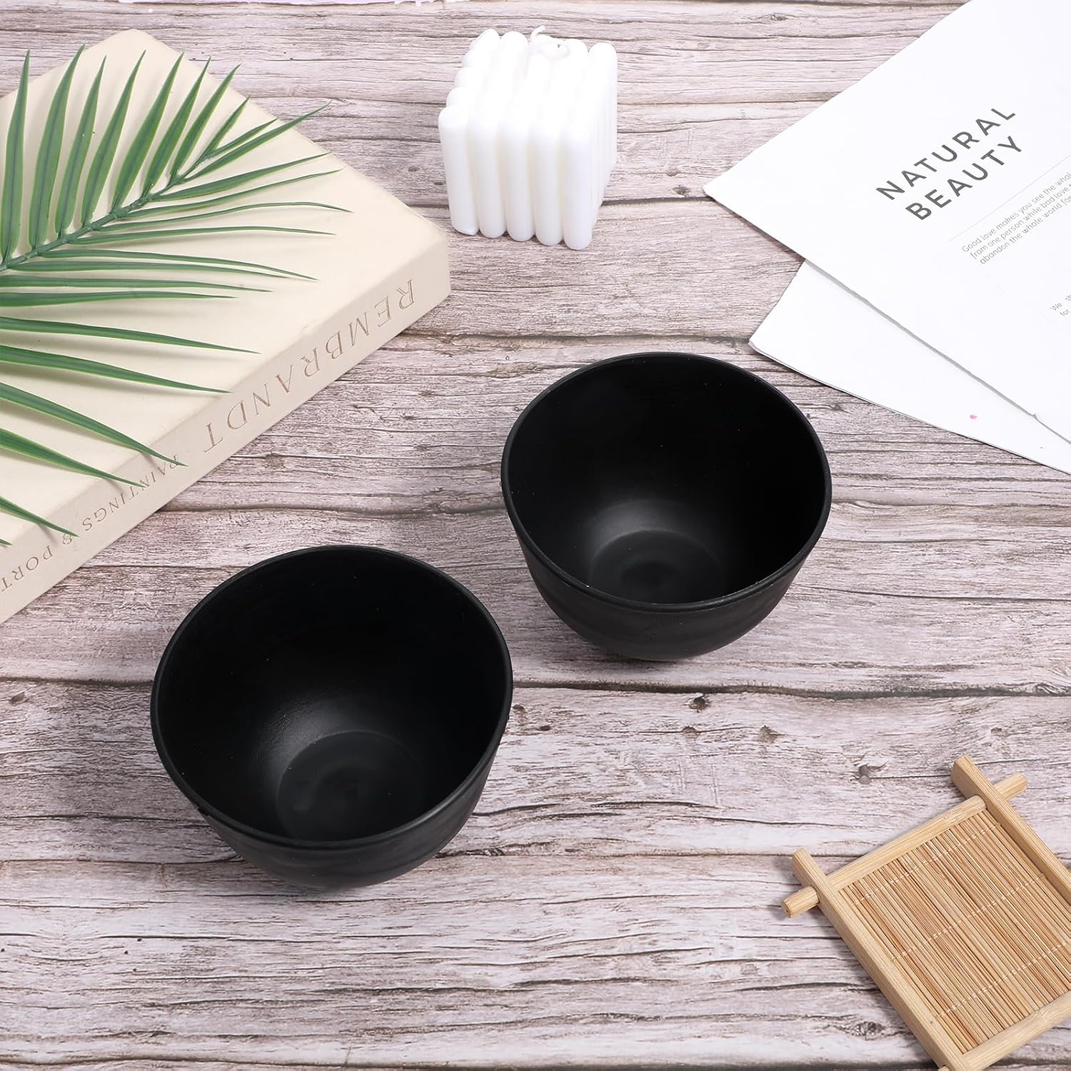2 Pieces Rubber Bowl, Facial Mask Mixing Bowl, Silicone Facial Bowls Esthetician, Silicone Face Mask Bowls Mud Masks Diy Skin Care Cosmetic Mixing Tool for Home Beauty Salon Use, Black