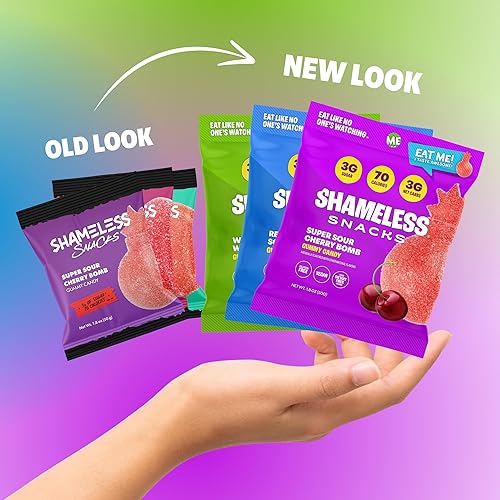 Miniatura 8 de Shameless Snacks - Gomitas keto bajas en carbohidratos sin gluten - Frambuesa roja, sandía, bomba de cereza