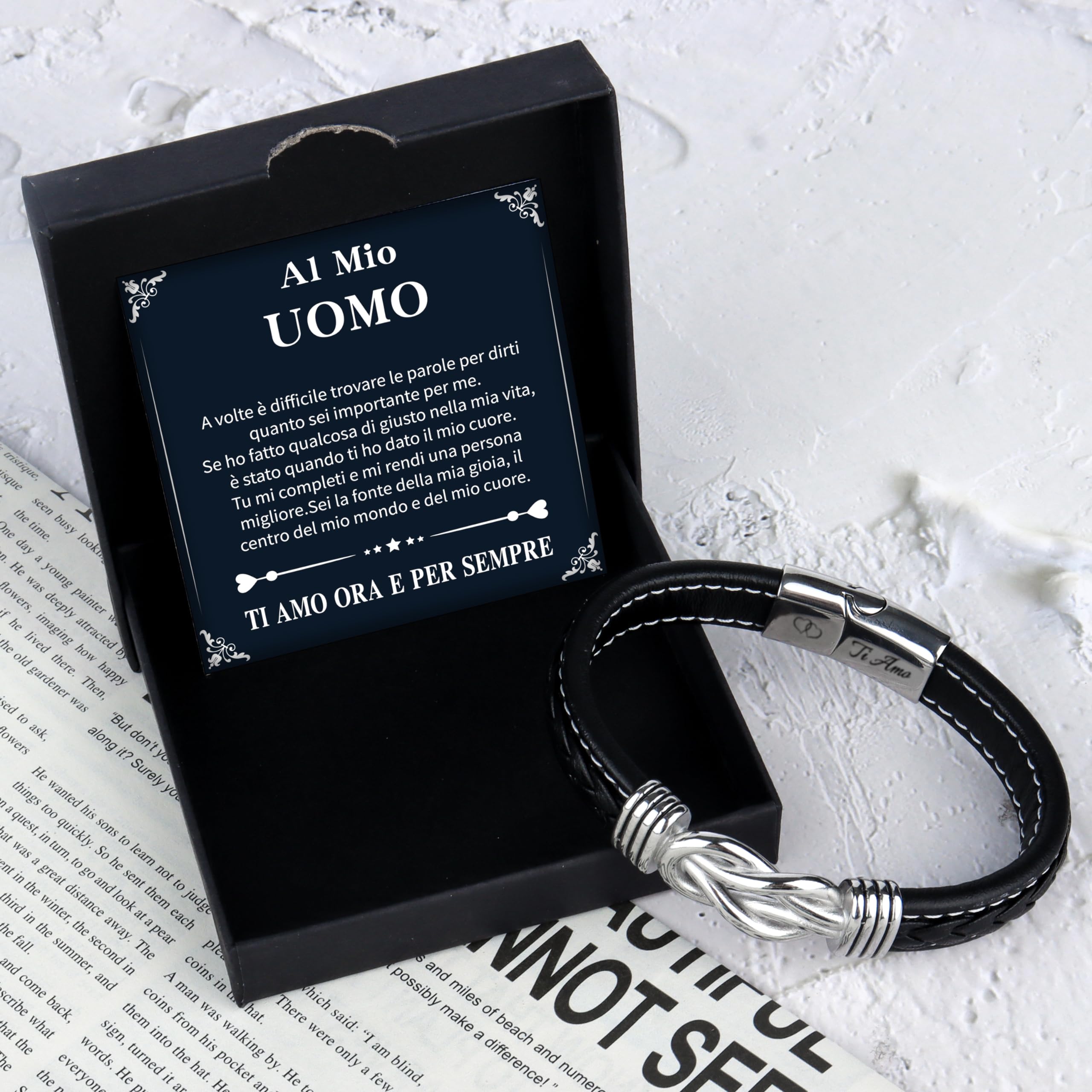 Merclix Regali Per Lui/Nonno/Papà Natale Bracciale Uomo Idee Regalo Uomo Compleanno