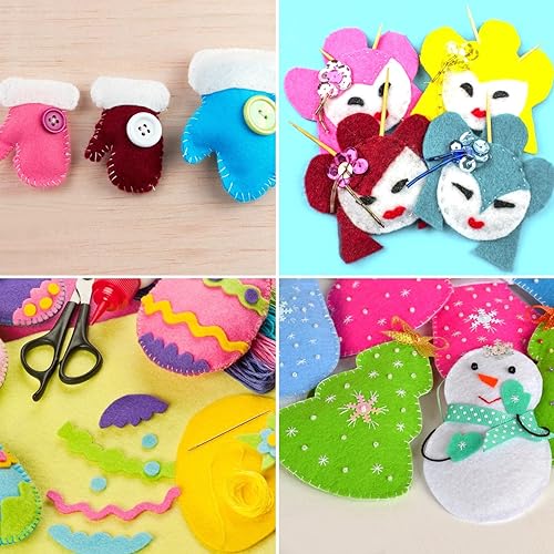 Miniatura 7 de levylisa 9 hojas de tela de fieltro de 36 x 8 pulgadas, cuadrados de fieltro para manualidades, hojas de fieltro no tejidas de 0.039 in de grosor