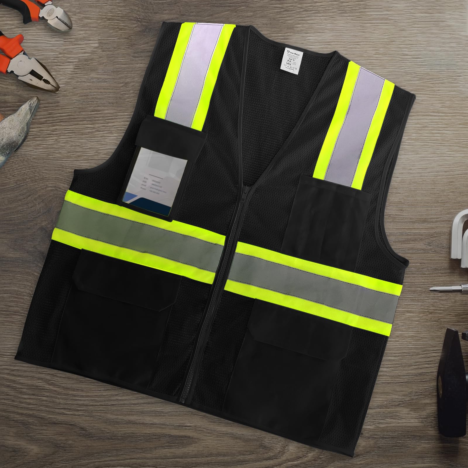 Safety Vest Chaleco De Seguridad Negro Chaleco De Seguridad Negro